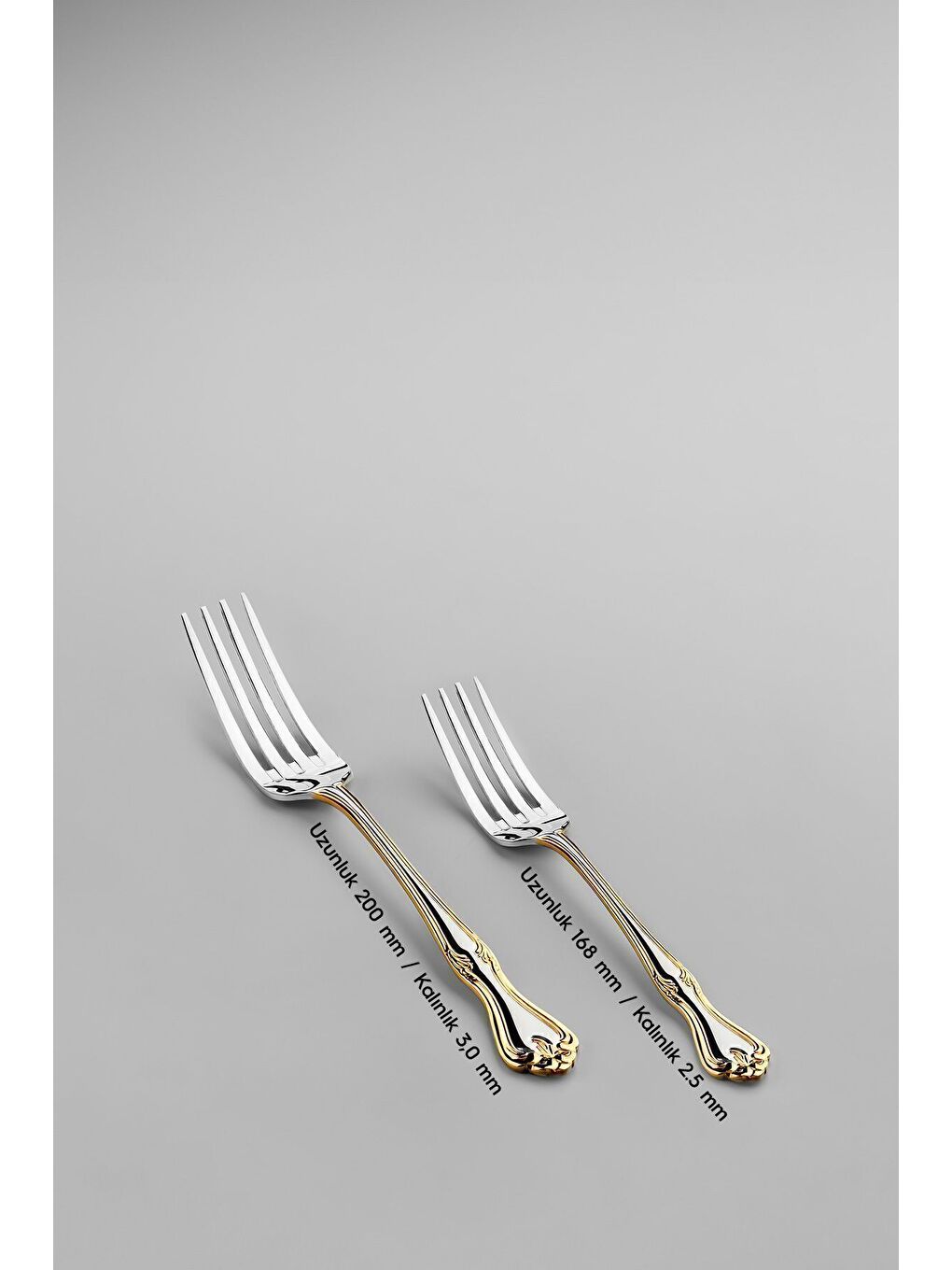 Sarı Lalezar Altın Sade 6 Kişilik 30 Parça Kutulu Çatal Kaşık Takımı-3