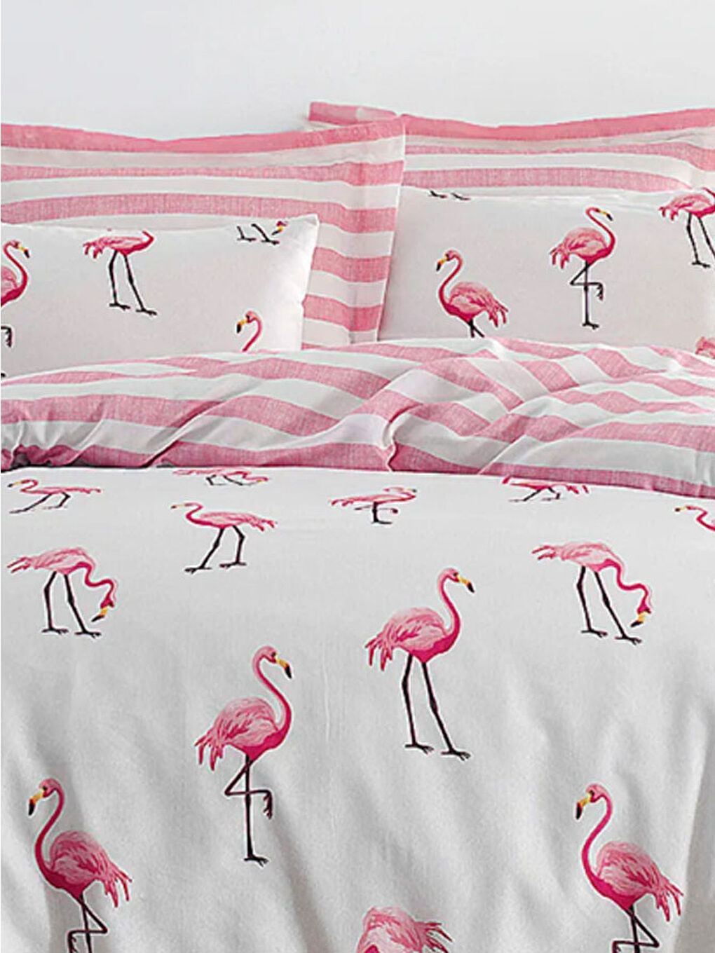 Pembe Çift Kişilik Kolay Ütülenebilir Nevresim Takımı Pudra-2