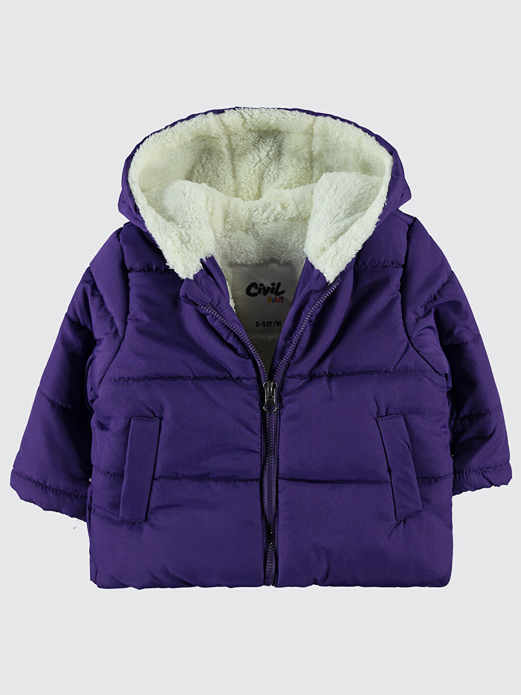 Baby Kız Bebek Kapüşonlu Mont 6 18 Ay Mor-1