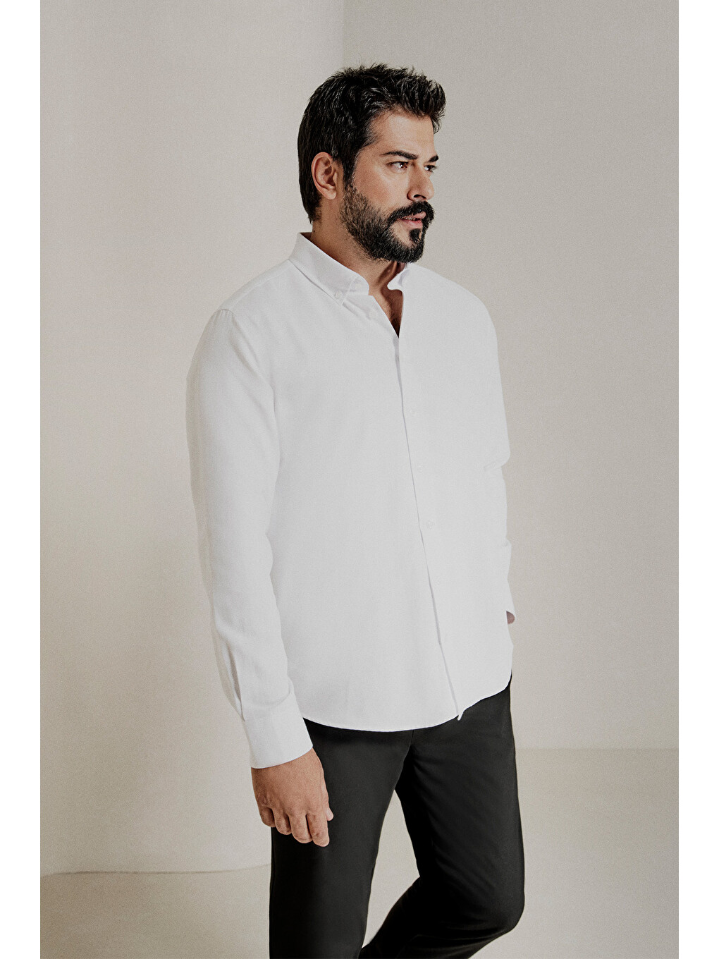 Erkek Siyah-Beyaz 2'li Pamuklu Kolay Ütülenebilir Slim Fit Dar Kesim Oxford Gömlek Paketi-3