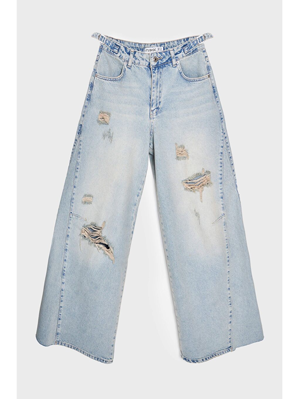 Mavi Kadın T.Kot Rengi 10S5-75 Baggy Palazzo Fit %100 Pamuk Yırtık Detaylı Denim Jean-2