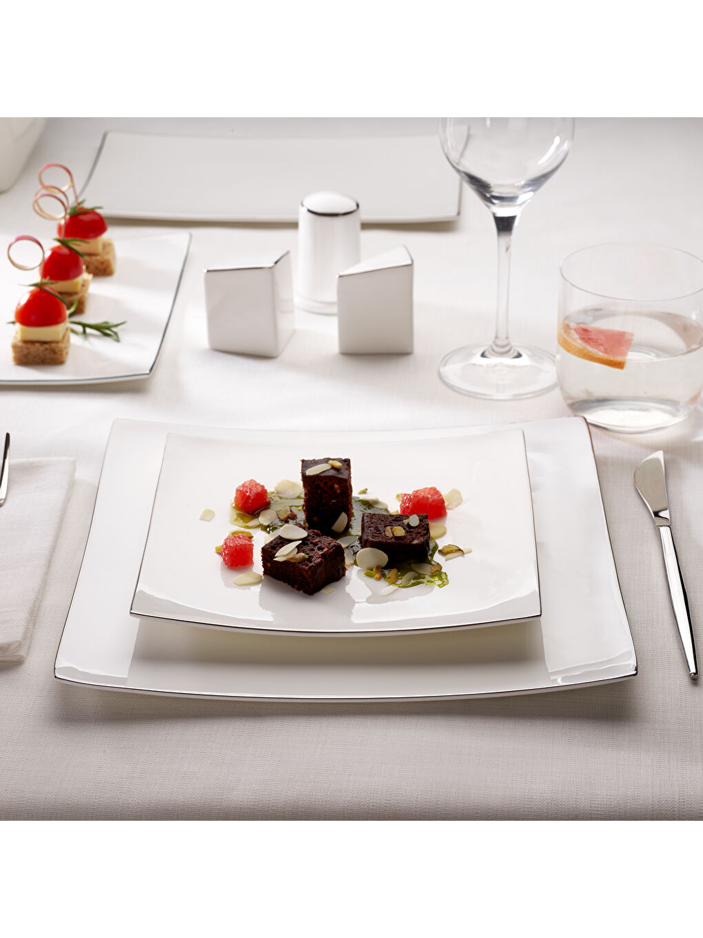 Gri Stella Bone Yemek Takımı 60 Parça-Platin01-7