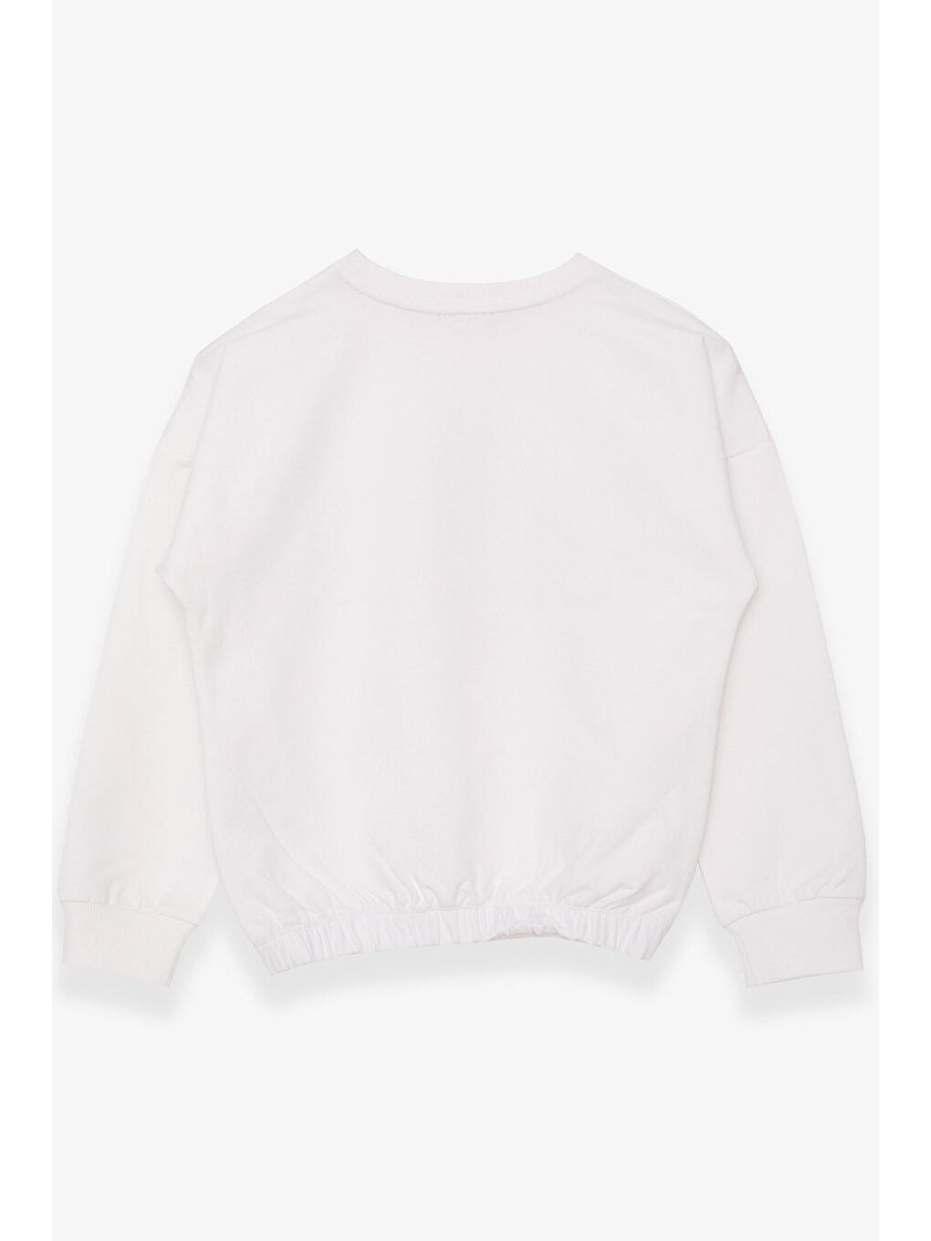 Kız Çocuk Sweatshirt Simli Yazı Baskılı Ekru (8-12 Yaş)-1