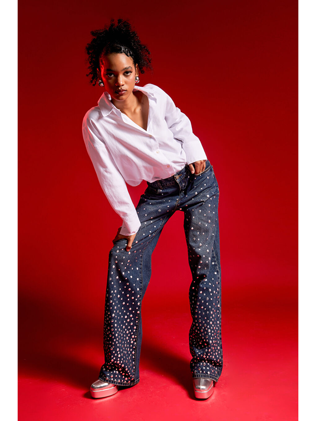 Mavi Kadın T.Kot Rengi 2w48 Parlak Damla Taş Detaylı Tasarım Denim-4