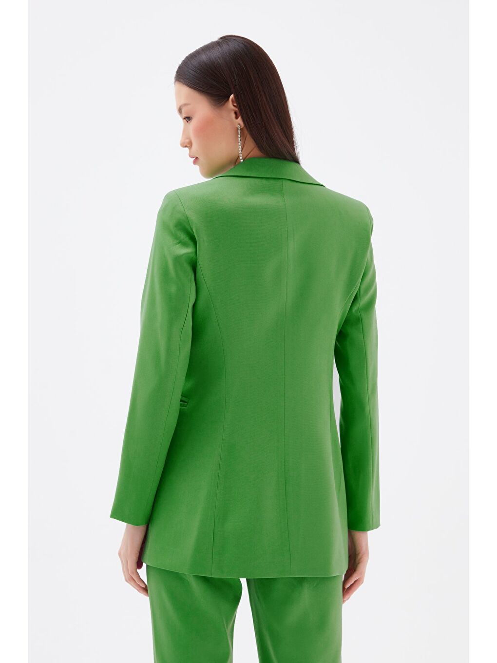 Mono Yaka Klasik Ceket - Açık Yeşil-5