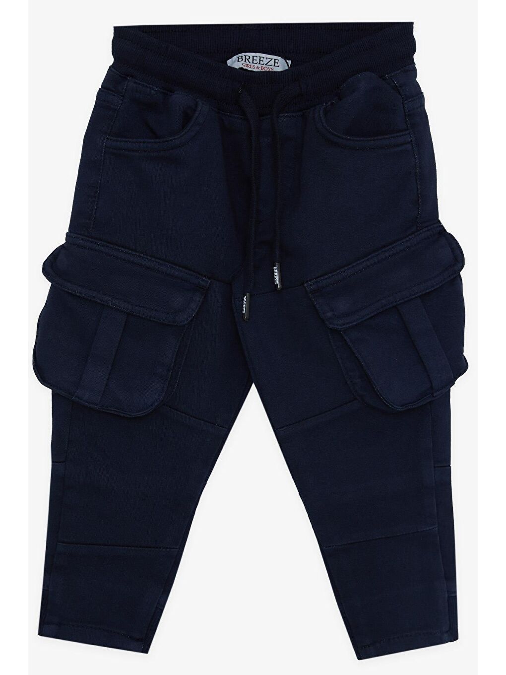 Erkek Çocuk Pantolon Kargo Cepli Beli Lastikli Lacivert (3-7 Yaş)