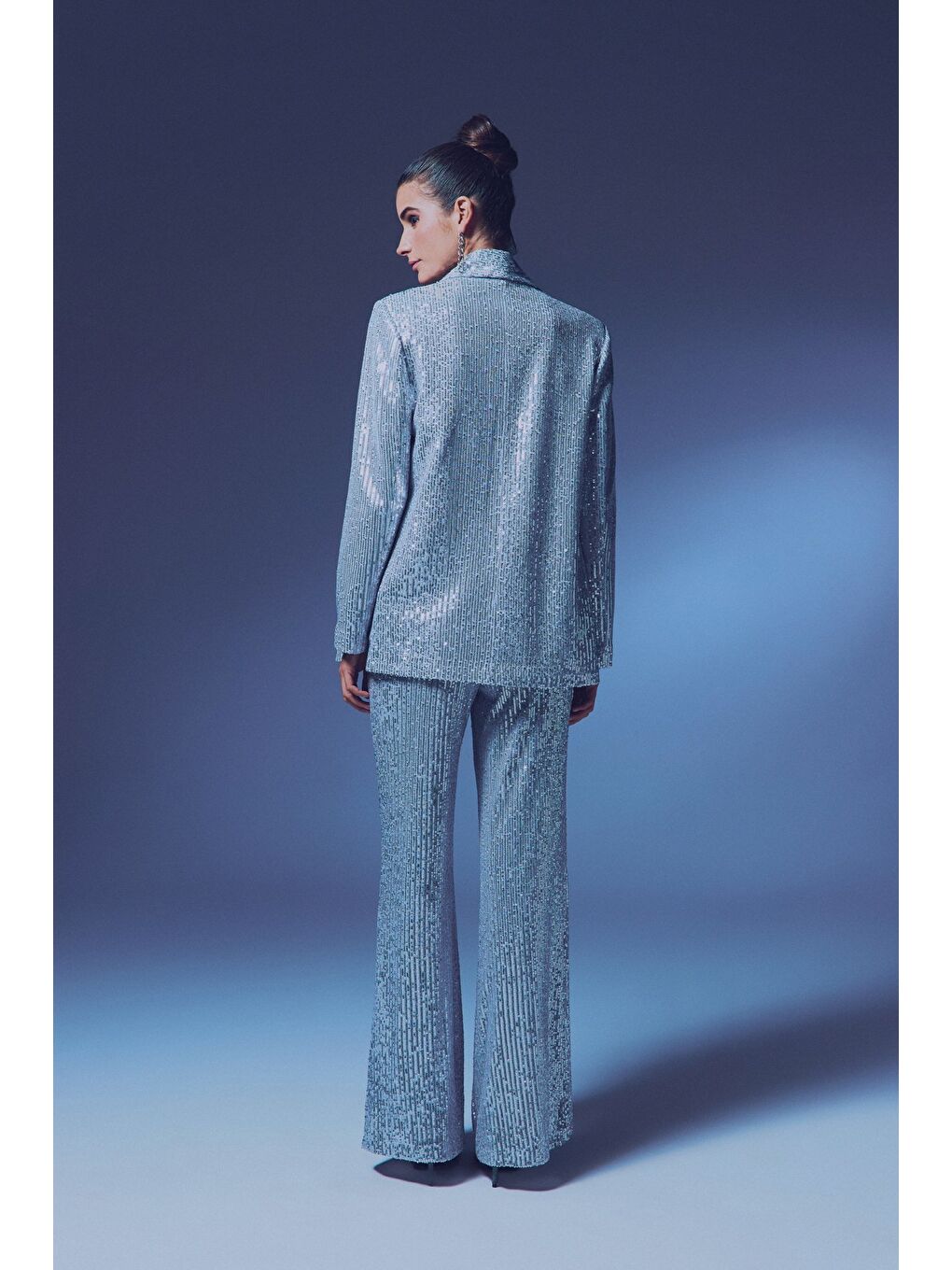 Payetli Salaş Ceket - Gri-4