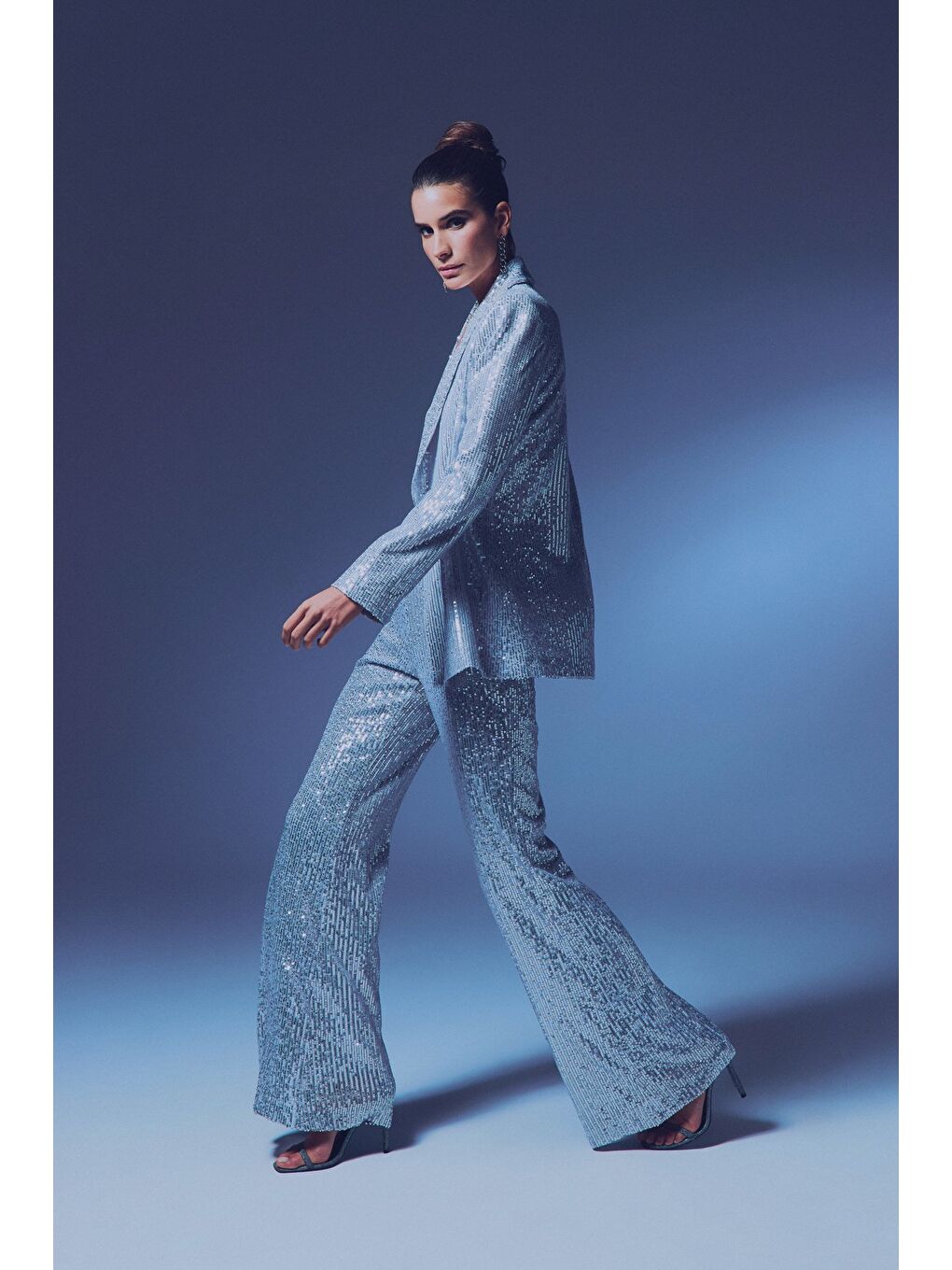 Payetli Salaş Ceket - Gri-6