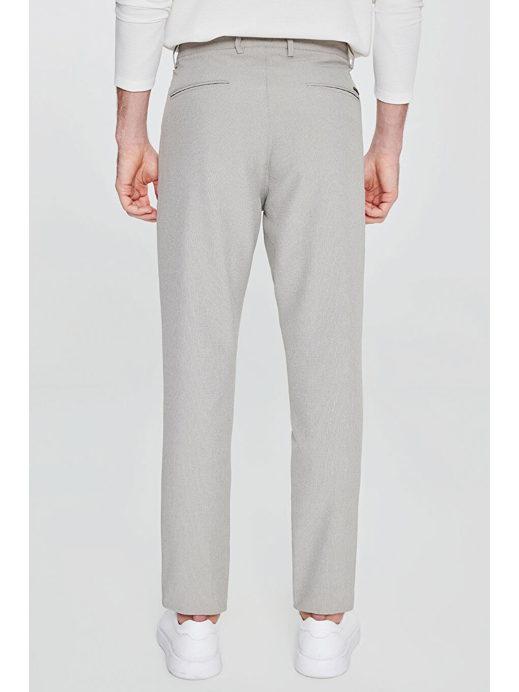 Erkek Açık Yeşil Slim Fit Dar Kesim Beli Bağlamalı Yan Cepli Casual Jogger Pantolon-4