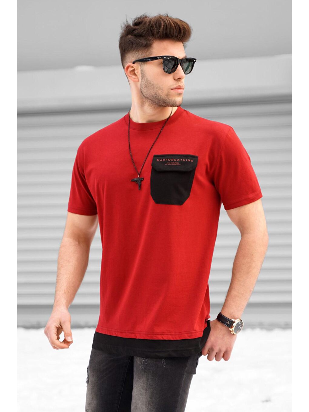 Erkek Bordo Tişört 5386