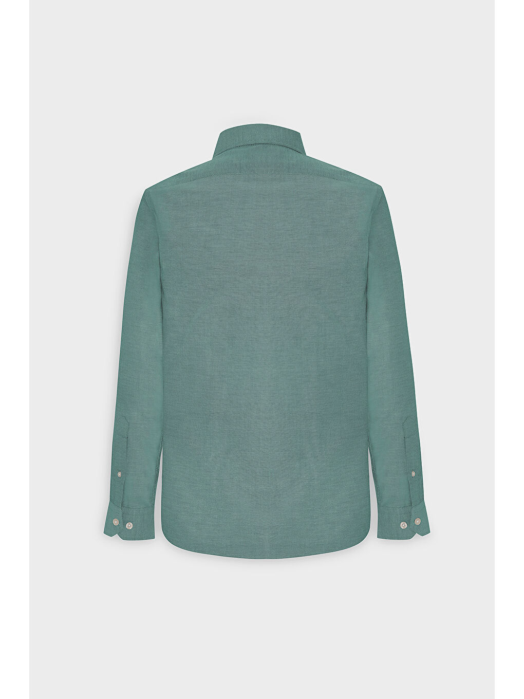 Erkek Yeşil Tailored Slim Fit Dar Kesim Düğmeli Yaka Oxford Gömlek-10