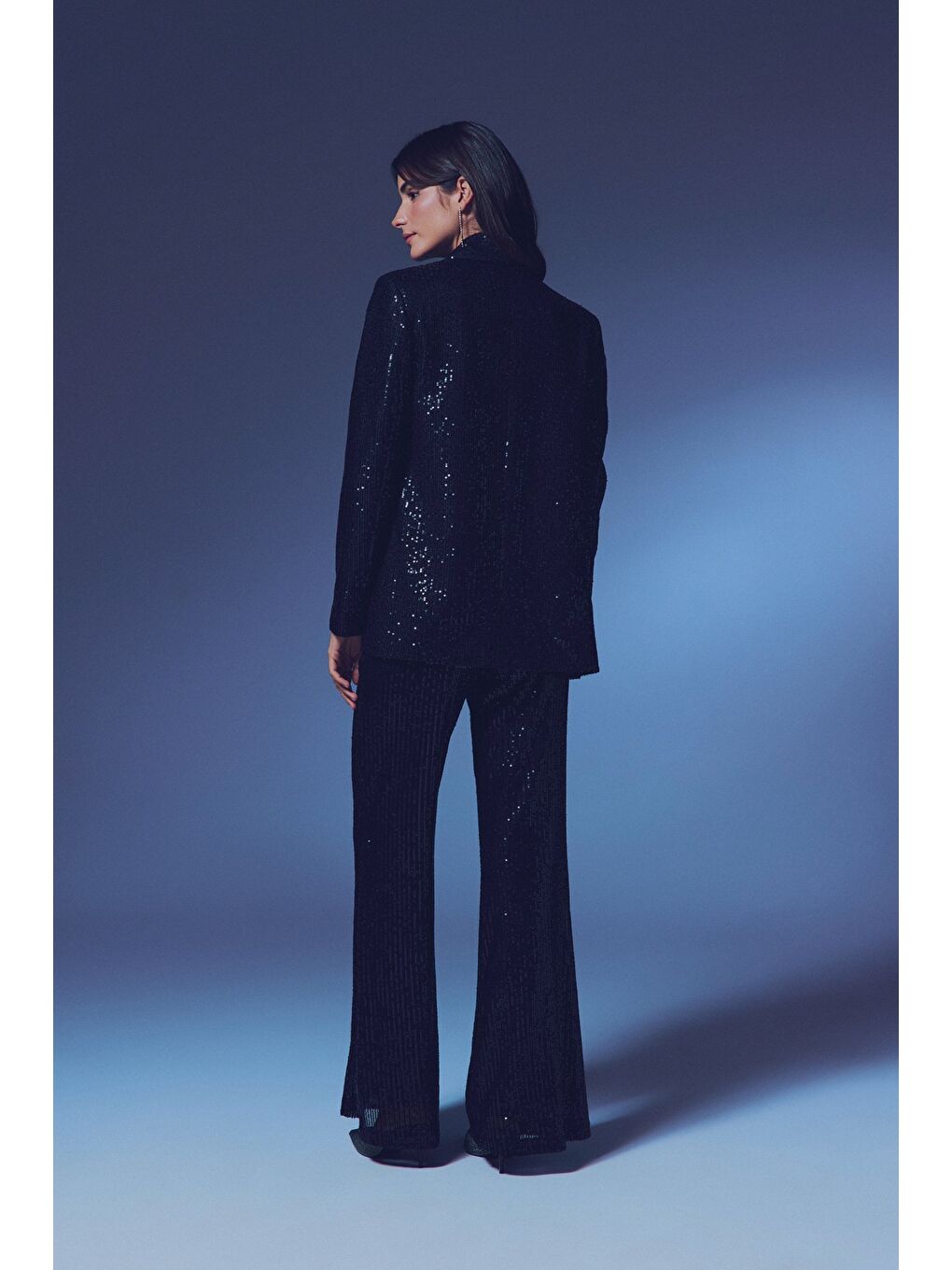 Payetli Salaş Ceket - Siyah-3