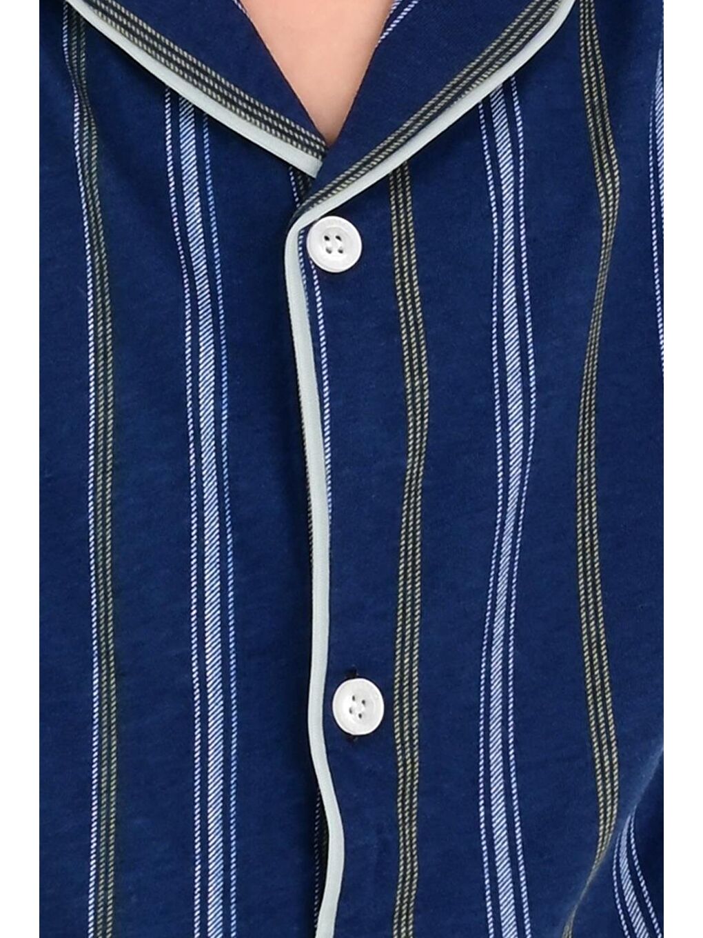 Erkek Çocuk Kısa Kollu Düğmeli Pijama Takımı Atlas Model İndigo-1