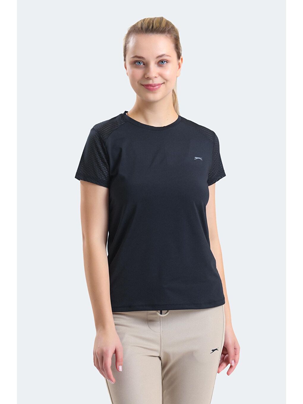 SLAZENGER Siyah RAIL Kadın T-Shirt Siyah