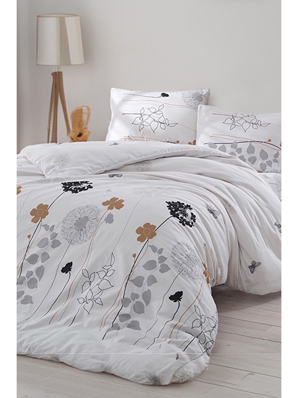 Çift Kişilik Kolay Ütülenebilir Nevresim Takımı Beyaz-1