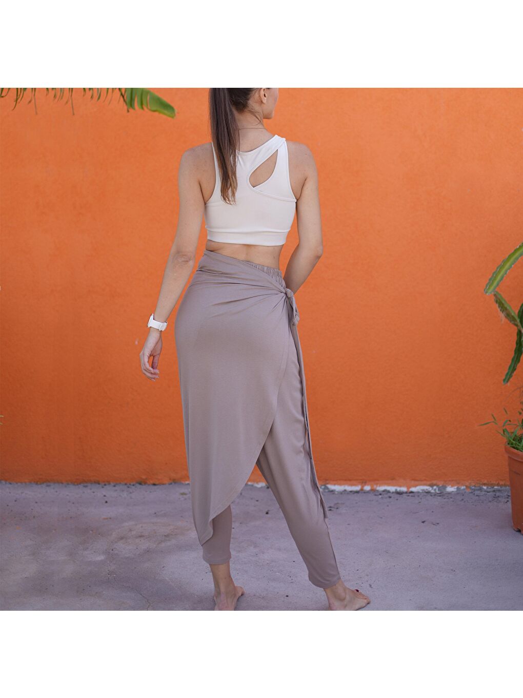 Bej Kadın Şalvar Pantolon - Bella Vizon Kadın Şalvar Pantolon ( Viskon Likralı Kumaş - 4 Mevsim )-2