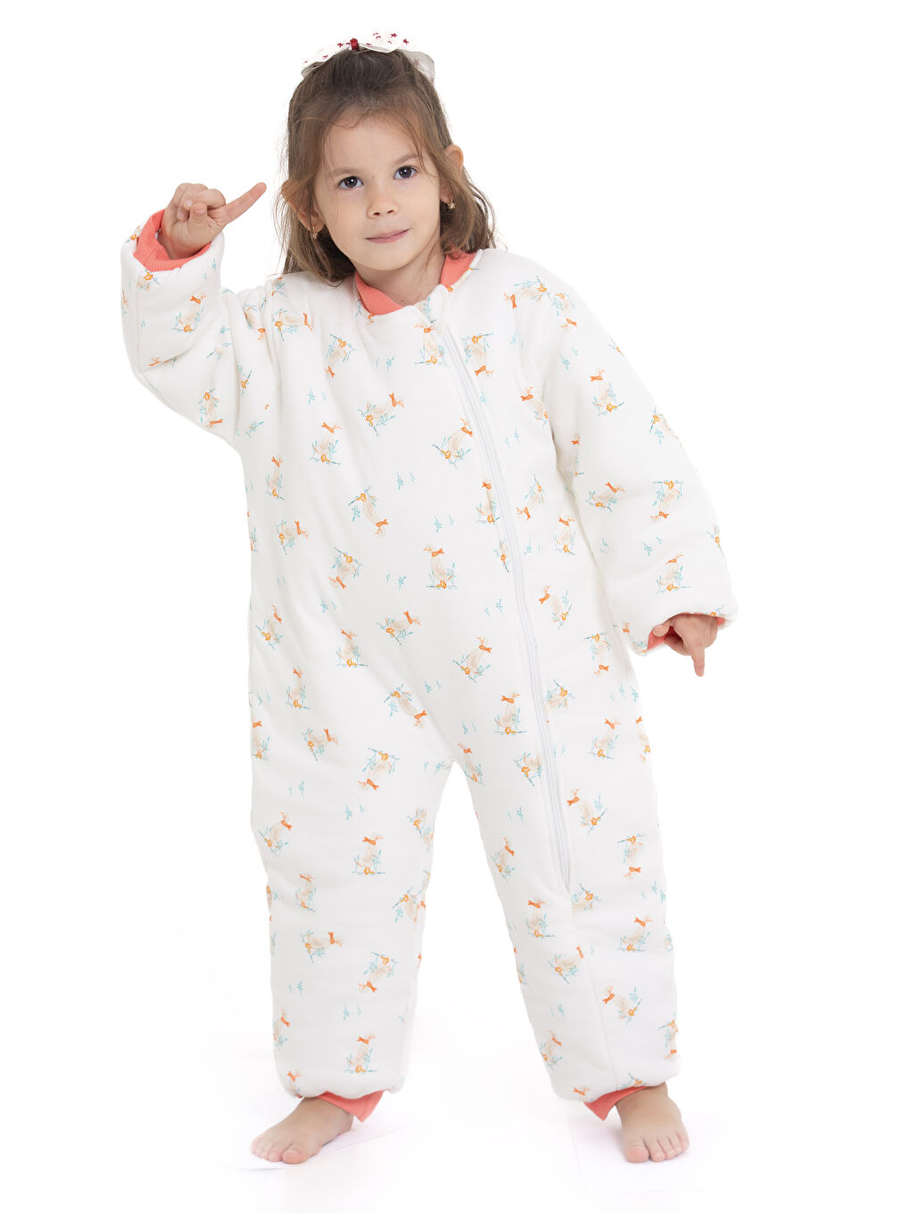 Ekru 2.5 Tog Kaz Desenli Uyku Tulumu 1023-1