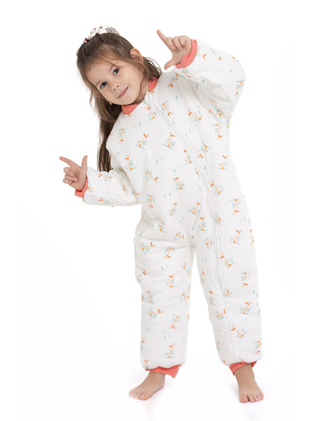 Ekru 2.5 Tog Kaz Desenli Uyku Tulumu 1023-3