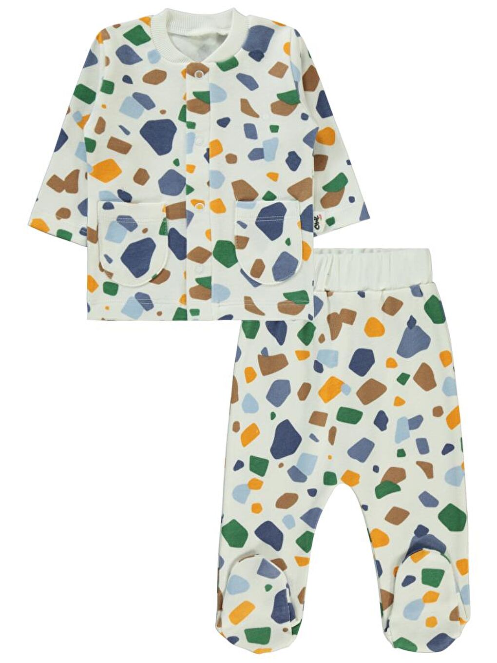 Ekru Baby Have a Nice Day Empirme 1-6 Ay Pijama Takımı-2