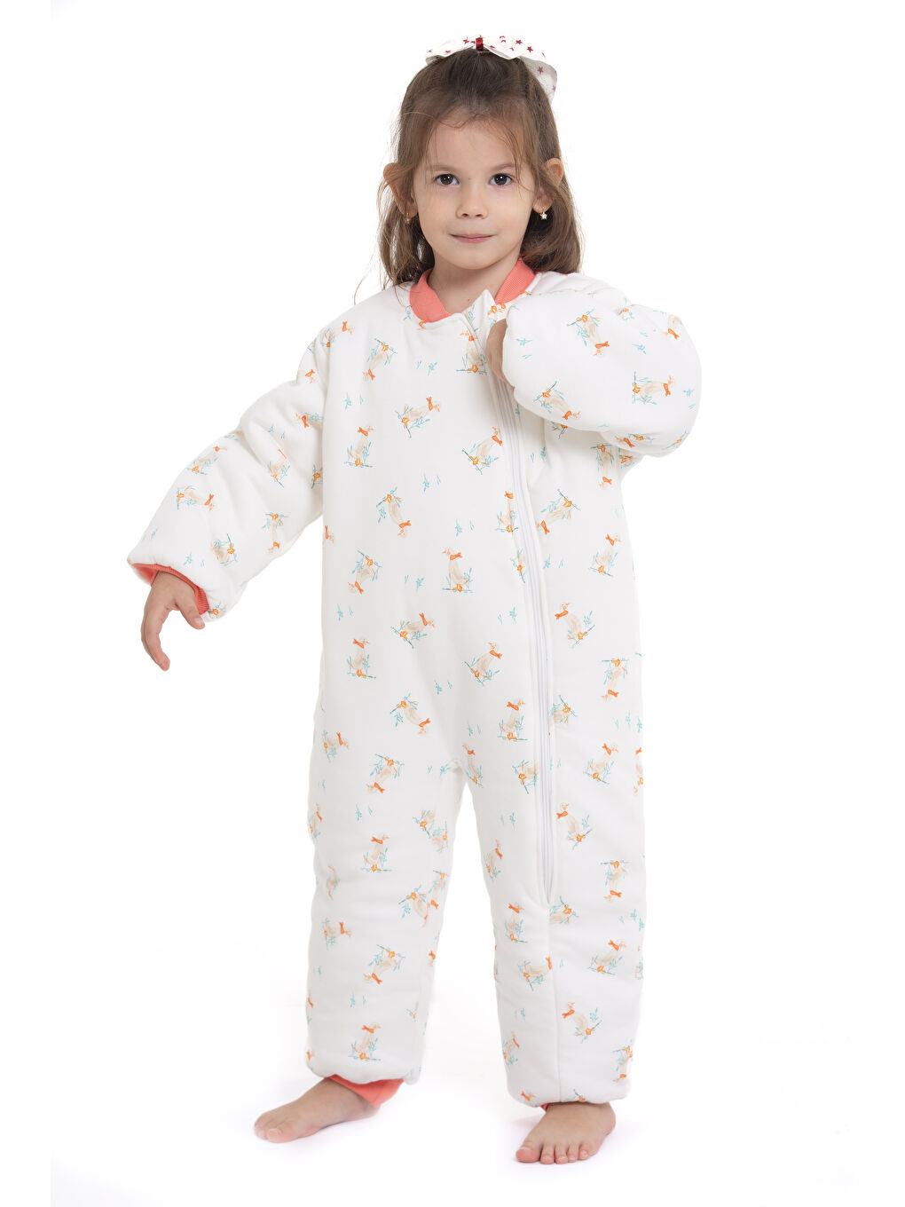 Ekru 2.5 Tog Kaz Desenli Uyku Tulumu 1023-5