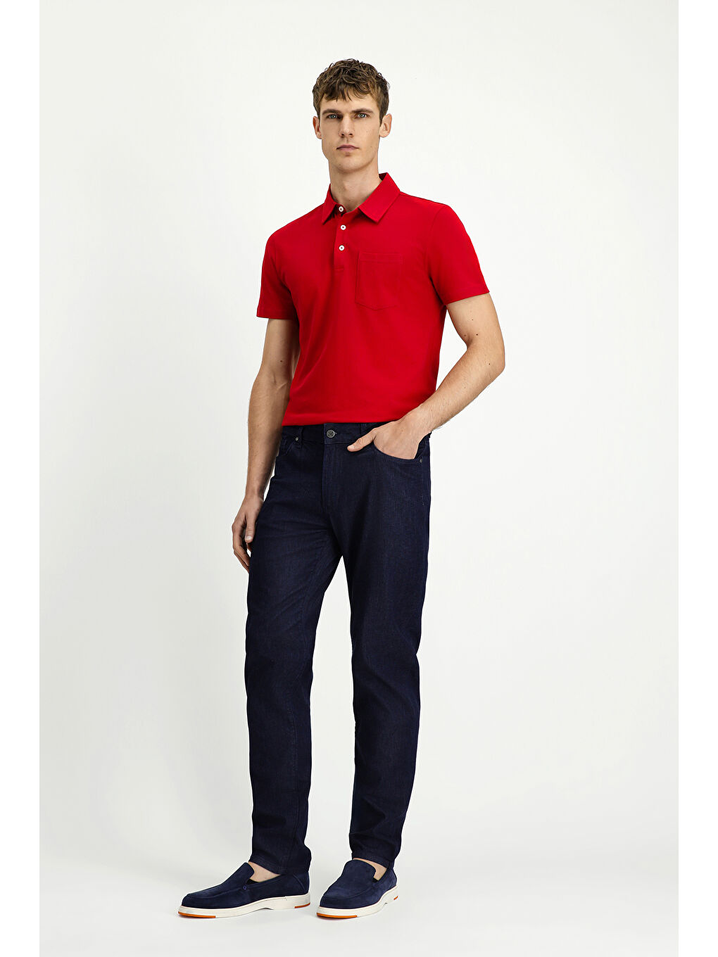 Lacivert Regular Fit Elastanlı Denim Pantolon-2