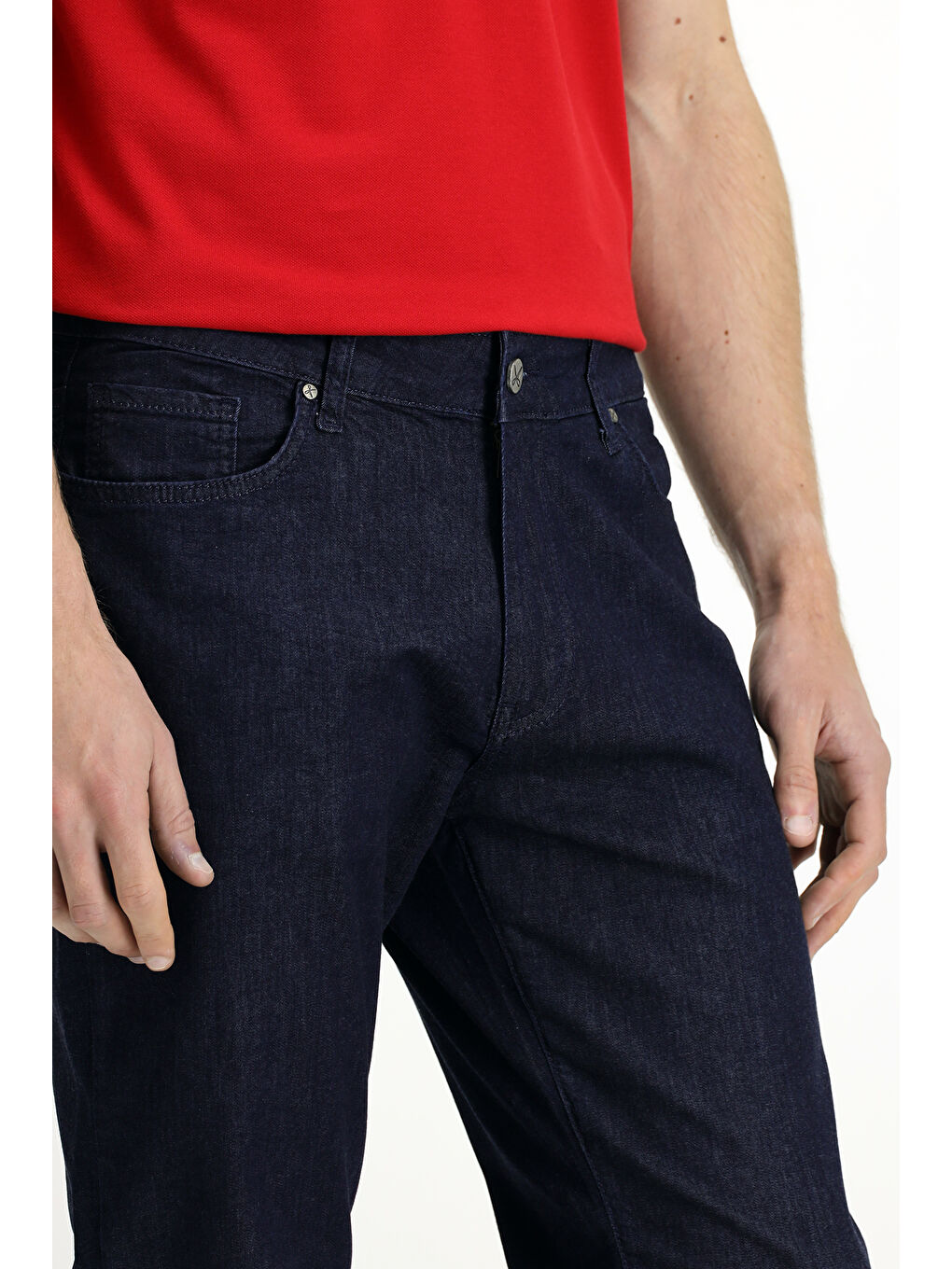 Lacivert Regular Fit Elastanlı Denim Pantolon-4