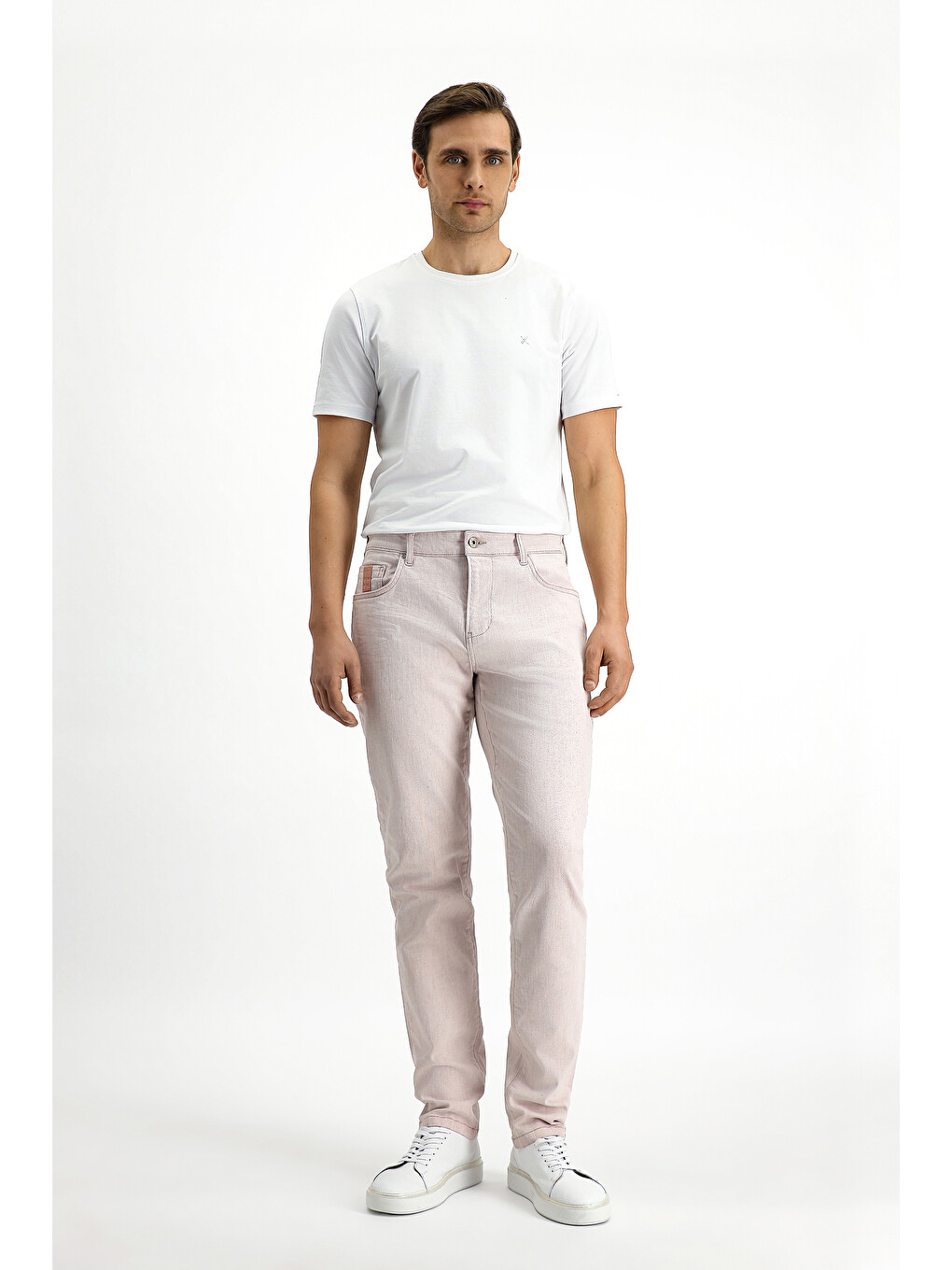 Turuncu Slim Fit Dar Kesim Elastanlı Denim Jean Pantolon-2