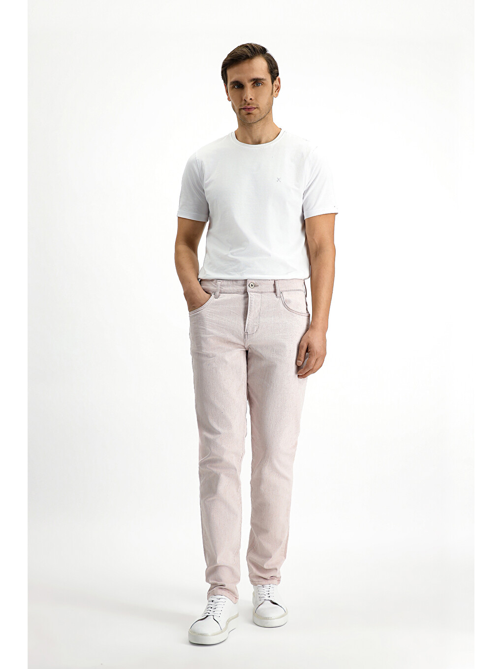 Turuncu Slim Fit Dar Kesim Elastanlı Denim Jean Pantolon-3