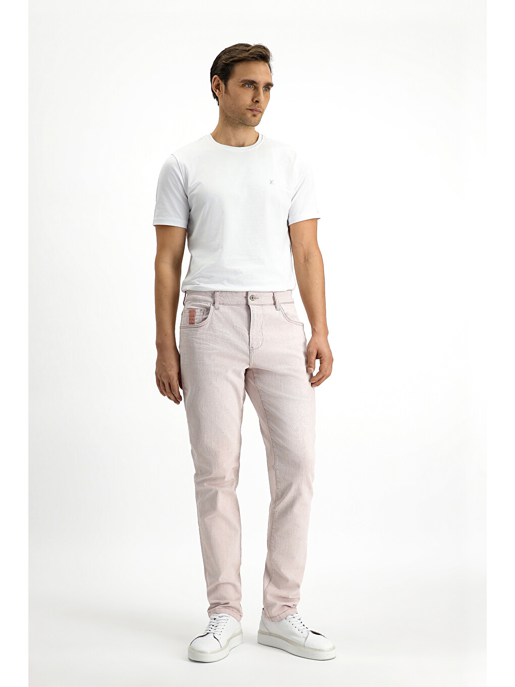 Turuncu Slim Fit Dar Kesim Elastanlı Denim Jean Pantolon-4