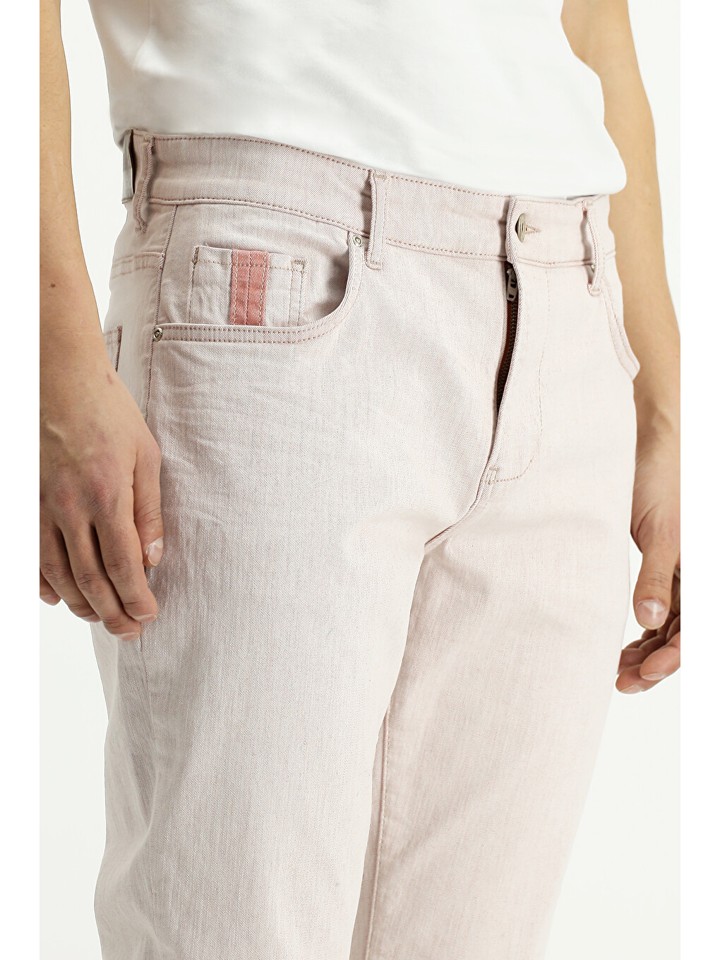 Turuncu Slim Fit Dar Kesim Elastanlı Denim Jean Pantolon-6