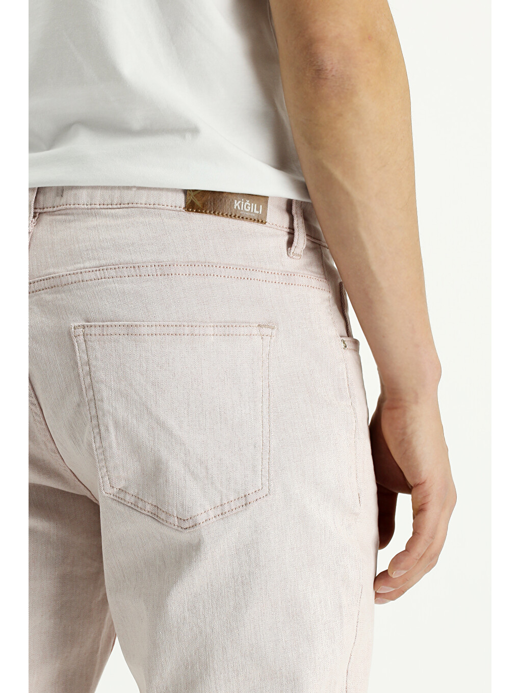 Turuncu Slim Fit Dar Kesim Elastanlı Denim Jean Pantolon-7
