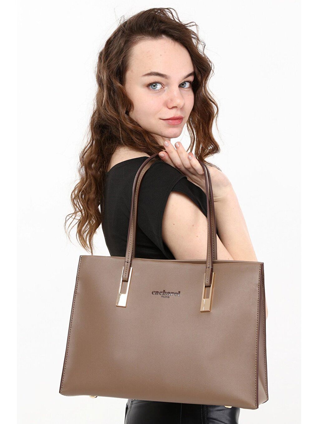 Bej Kadın Çapraz Göğüs Ve Omuz Çanta-2