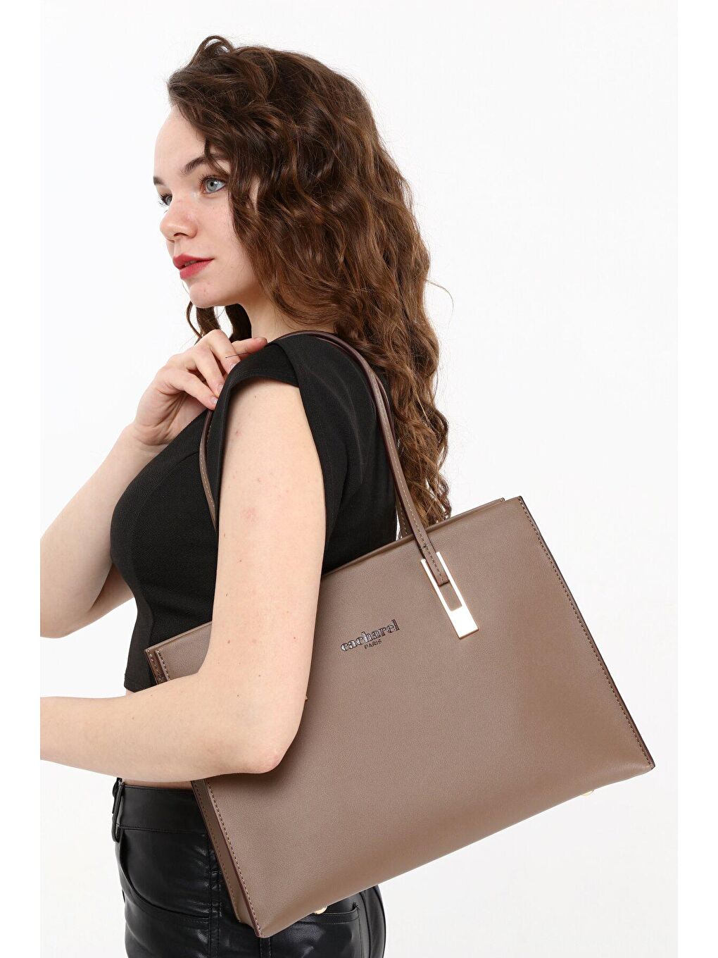 Bej Kadın Çapraz Göğüs Ve Omuz Çanta-3