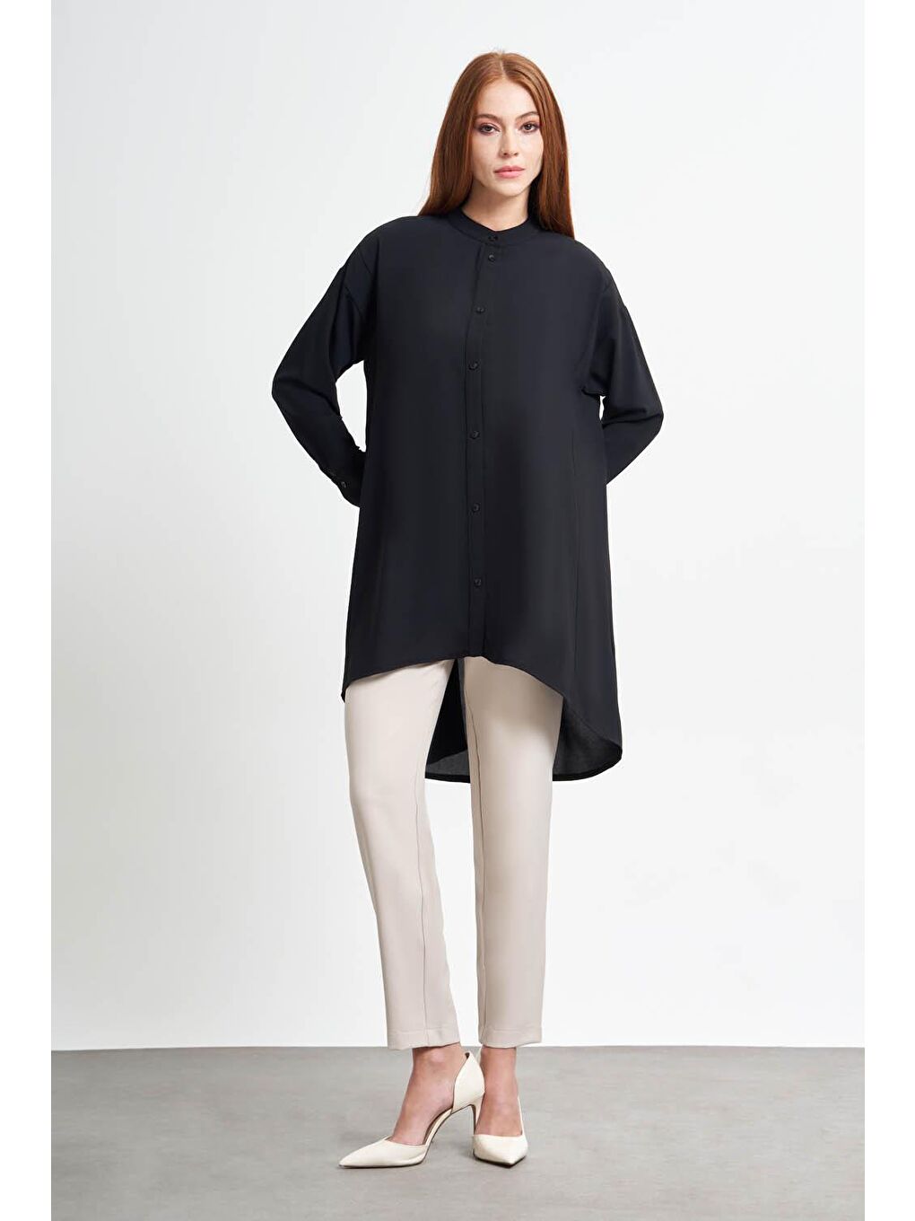 Hakim Yaka Siyah Krep Tunik