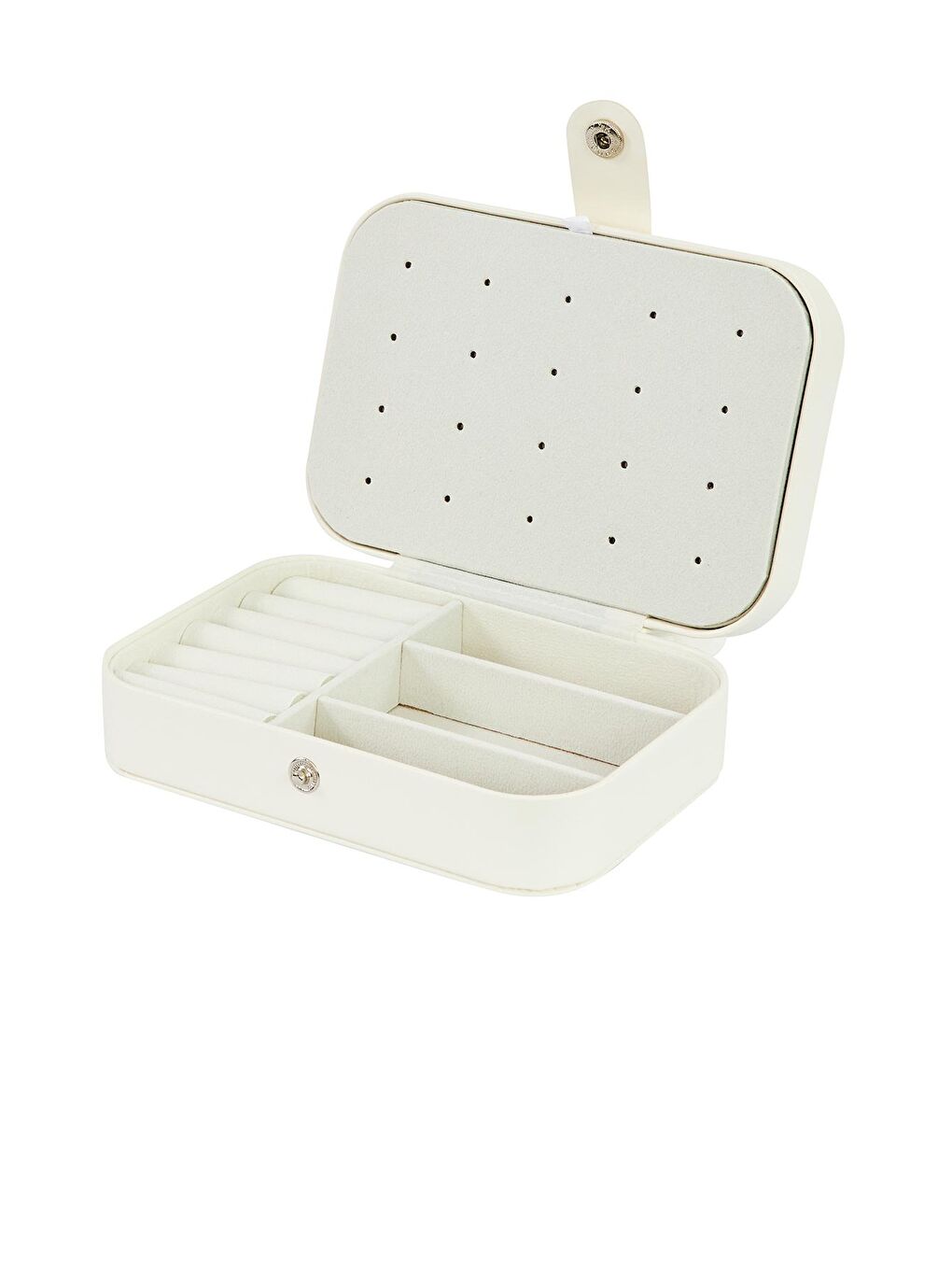 Karışık Bölmeli Takı Bijuteri Aksesuar Mücevher Kutusu Organizer Düzenleyici Beyaz-1