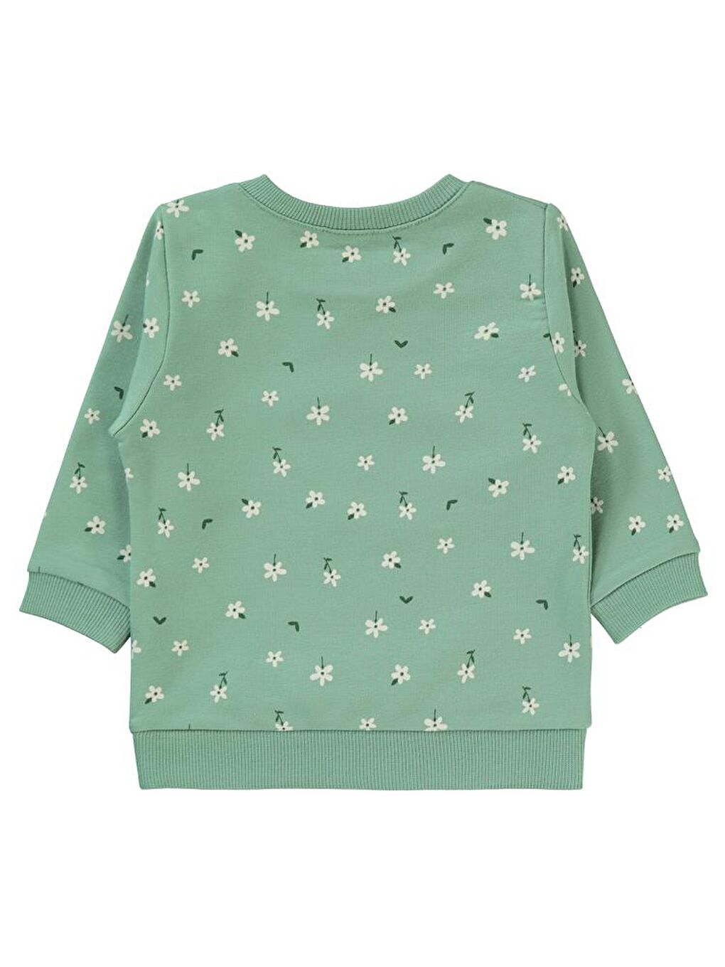 Yeşil Baby Çiçek Empirmeli 6-18 Ay Sweatshirt-1