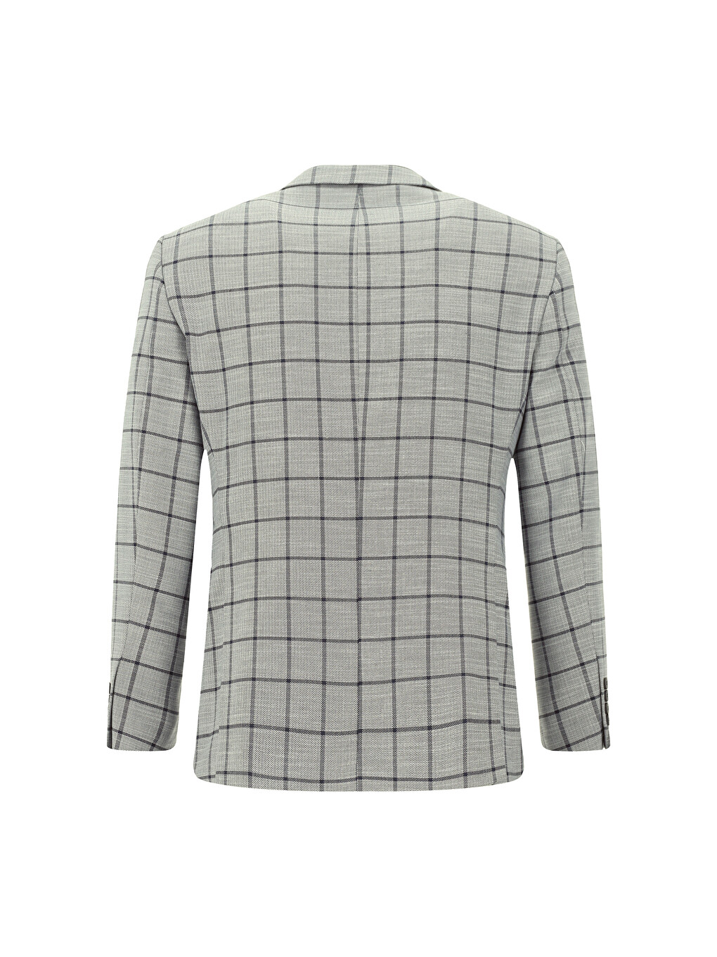Gri Slim Fit Dar Kesim Kareli Kombinli Takım Elbise-2