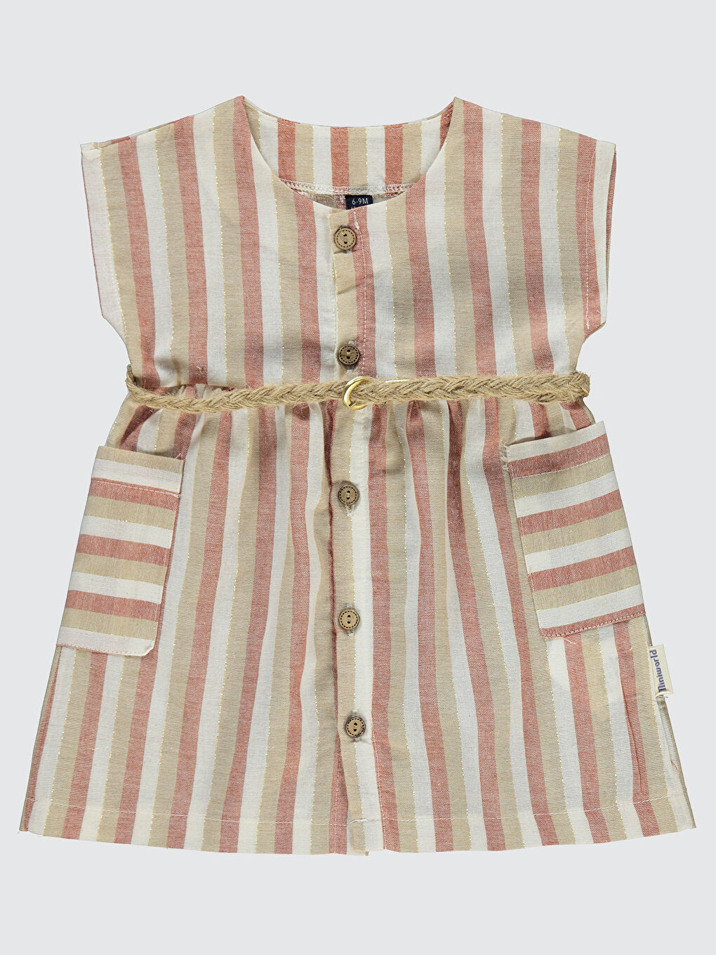 Kahverengi Kız Bebek Elbise 6-18 Ay Tarçın