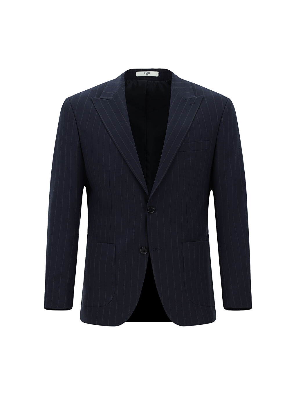 Lacivert Regular Fit Çizgili Takım Elbise-6