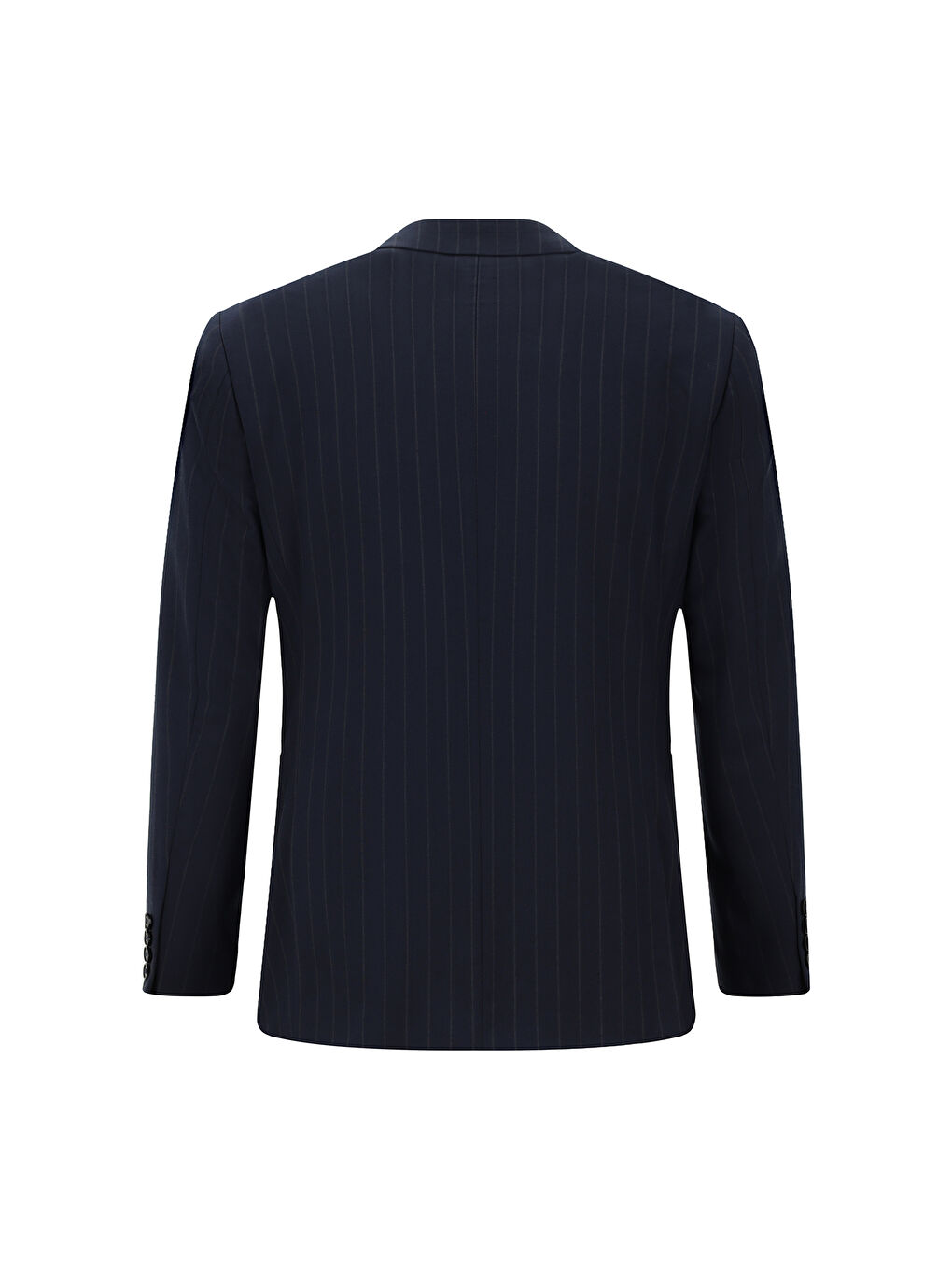 Lacivert Regular Fit Çizgili Takım Elbise-7