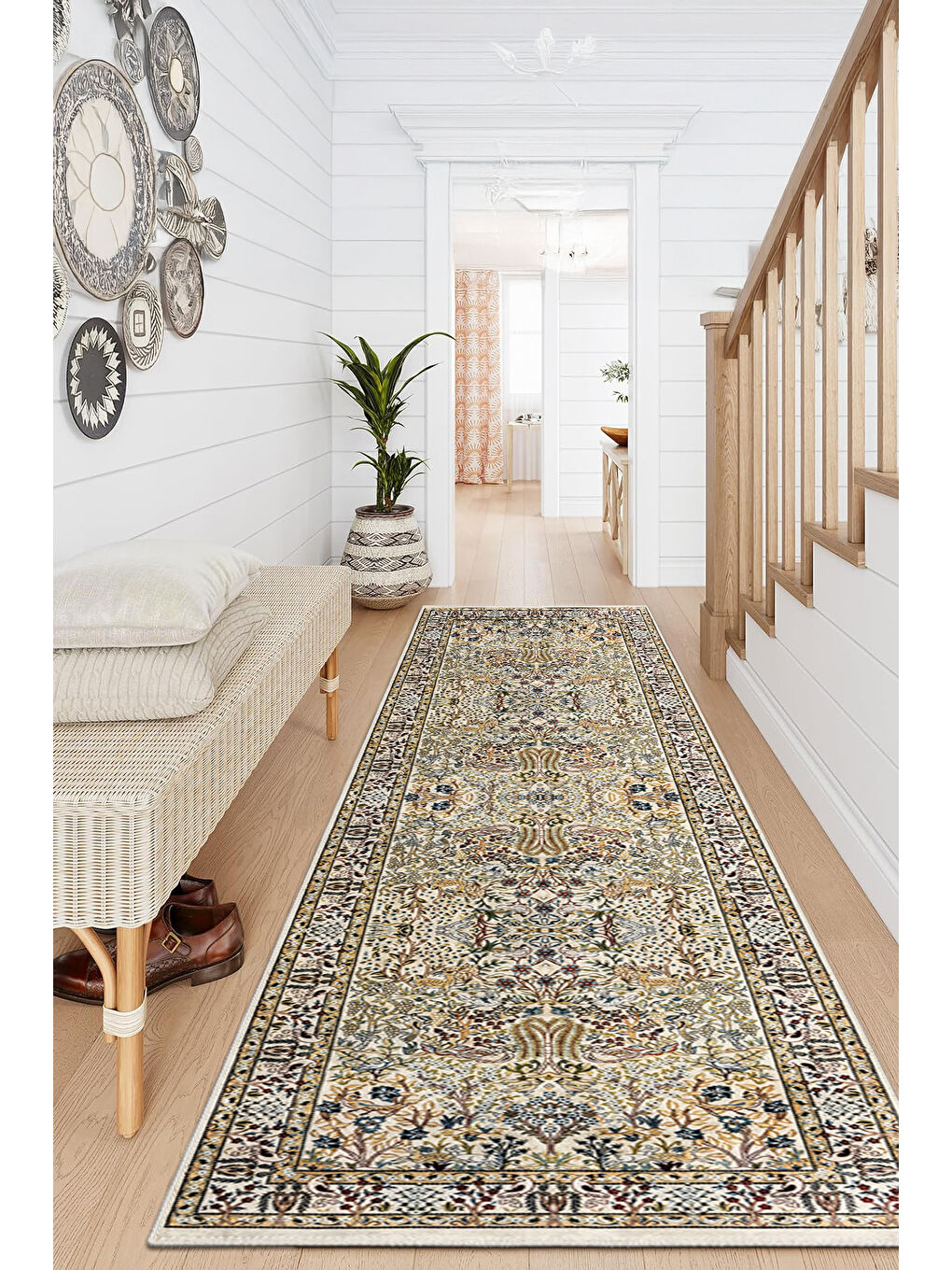 Gri Dekoratif Özel Tasarım Yıkanabilir İnce Kaymaz Tabanlı Modern Halı KECE FR12-2