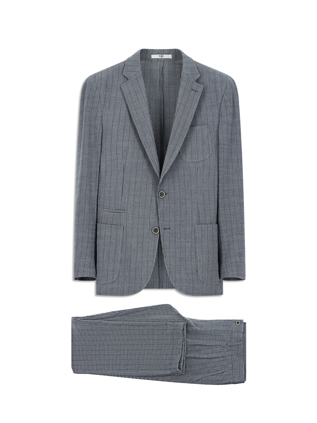 Lacivert Regular Fit Desenli Takım Elbise-4