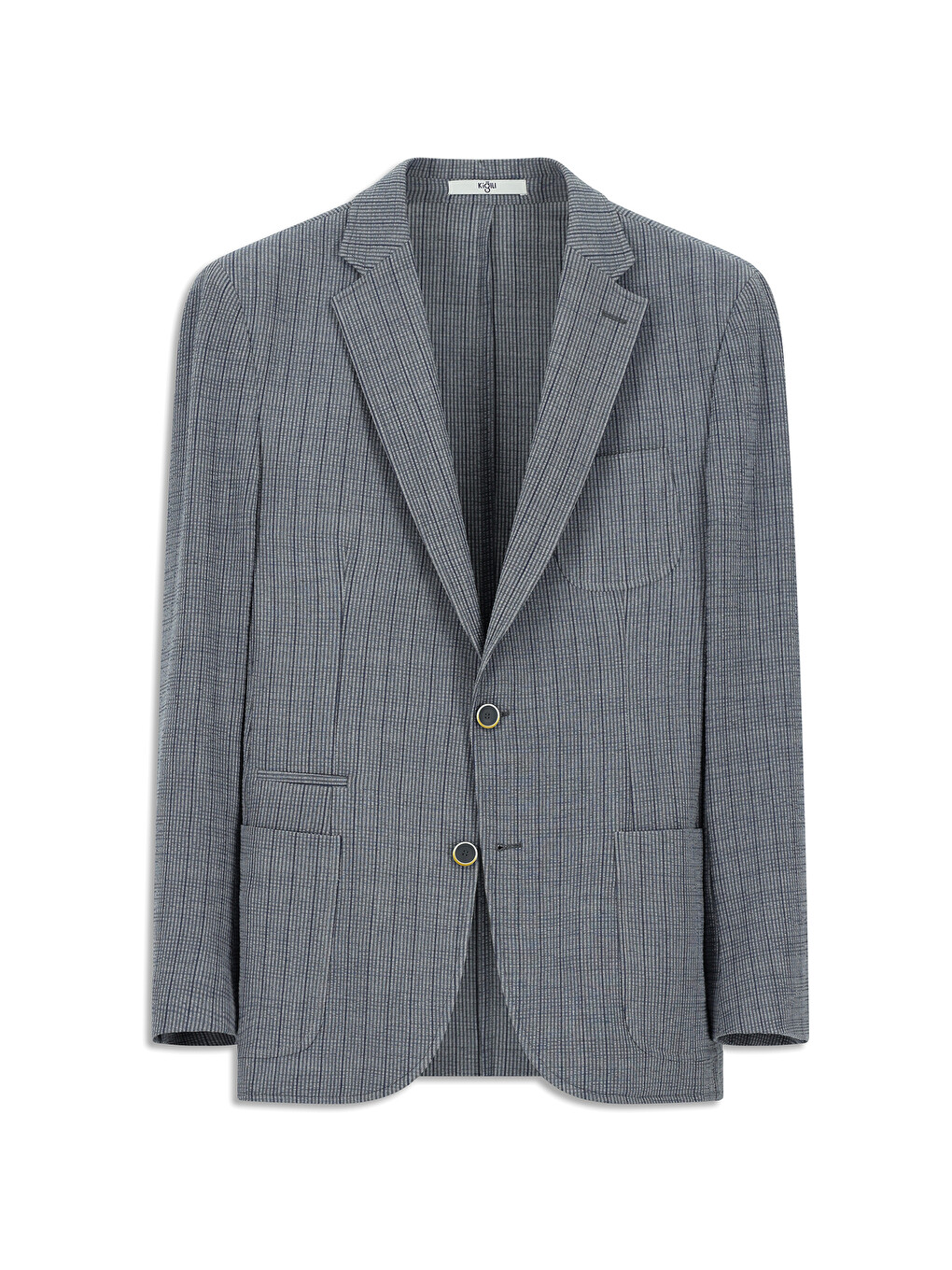 Lacivert Regular Fit Desenli Takım Elbise-5