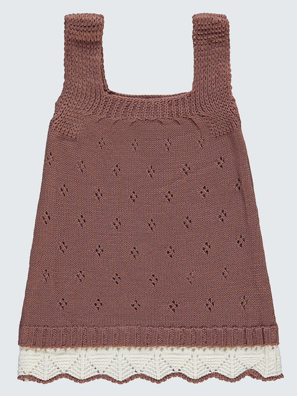 Pembe Kız Bebek Triko Elbise 6-18 Ay Gül Kurusu