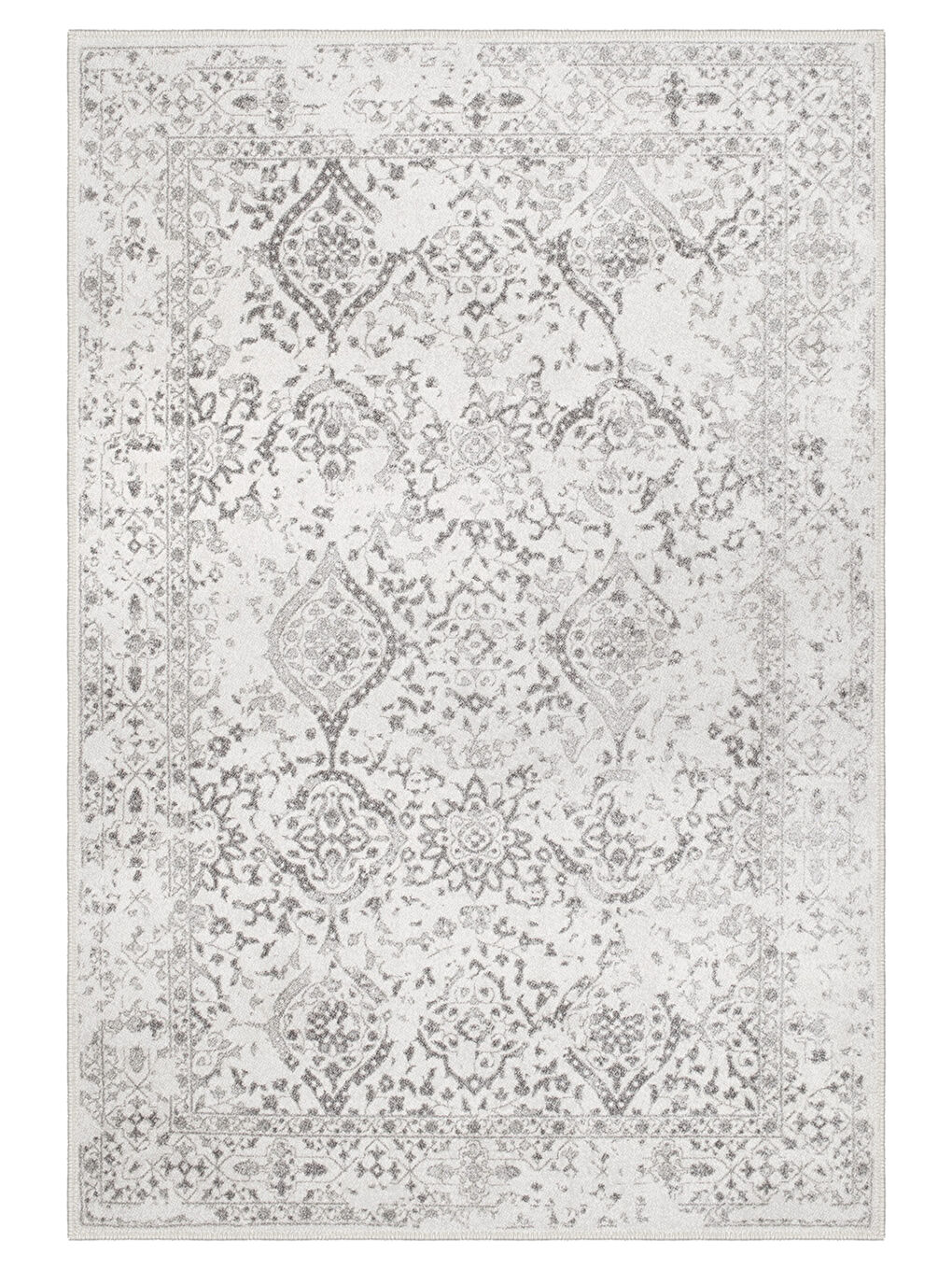 Gri Dekoratif Özel Tasarım Yıkanabilir İnce Kaymaz Tabanlı Modern Halı KECE FR07