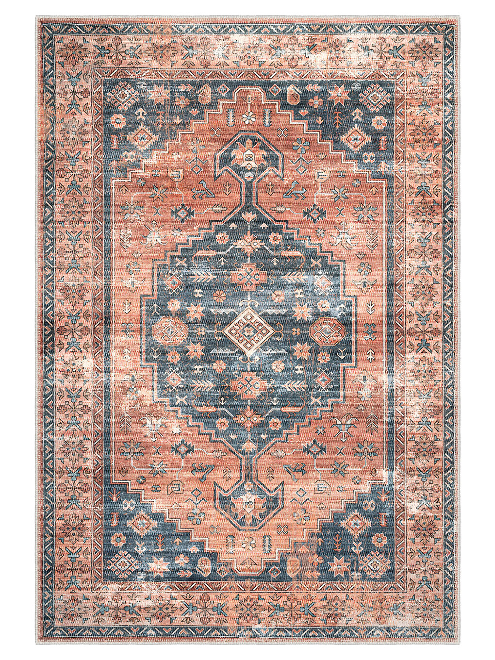 Kırmızı Dekoratif Özel Tasarım Yıkanabilir İnce Kaymaz Tabanlı Modern Halı KECE FR38