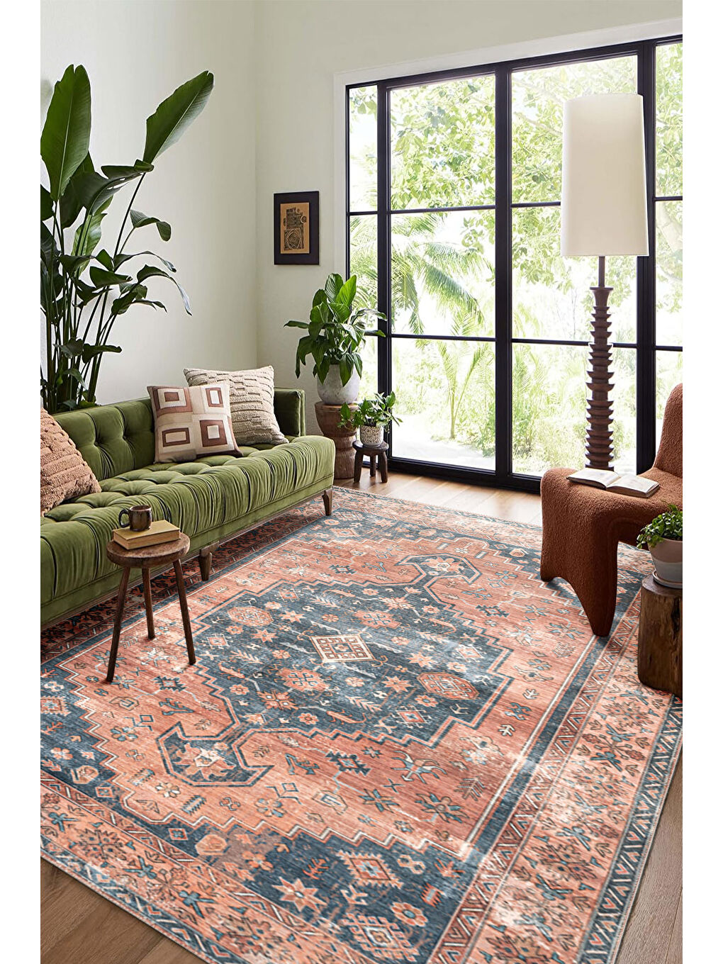 Kırmızı Dekoratif Özel Tasarım Yıkanabilir İnce Kaymaz Tabanlı Modern Halı KECE FR38-1