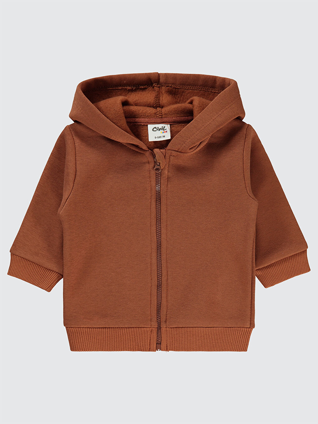 Turuncu Erkek Bebek Fermuarlı Sweatshırt