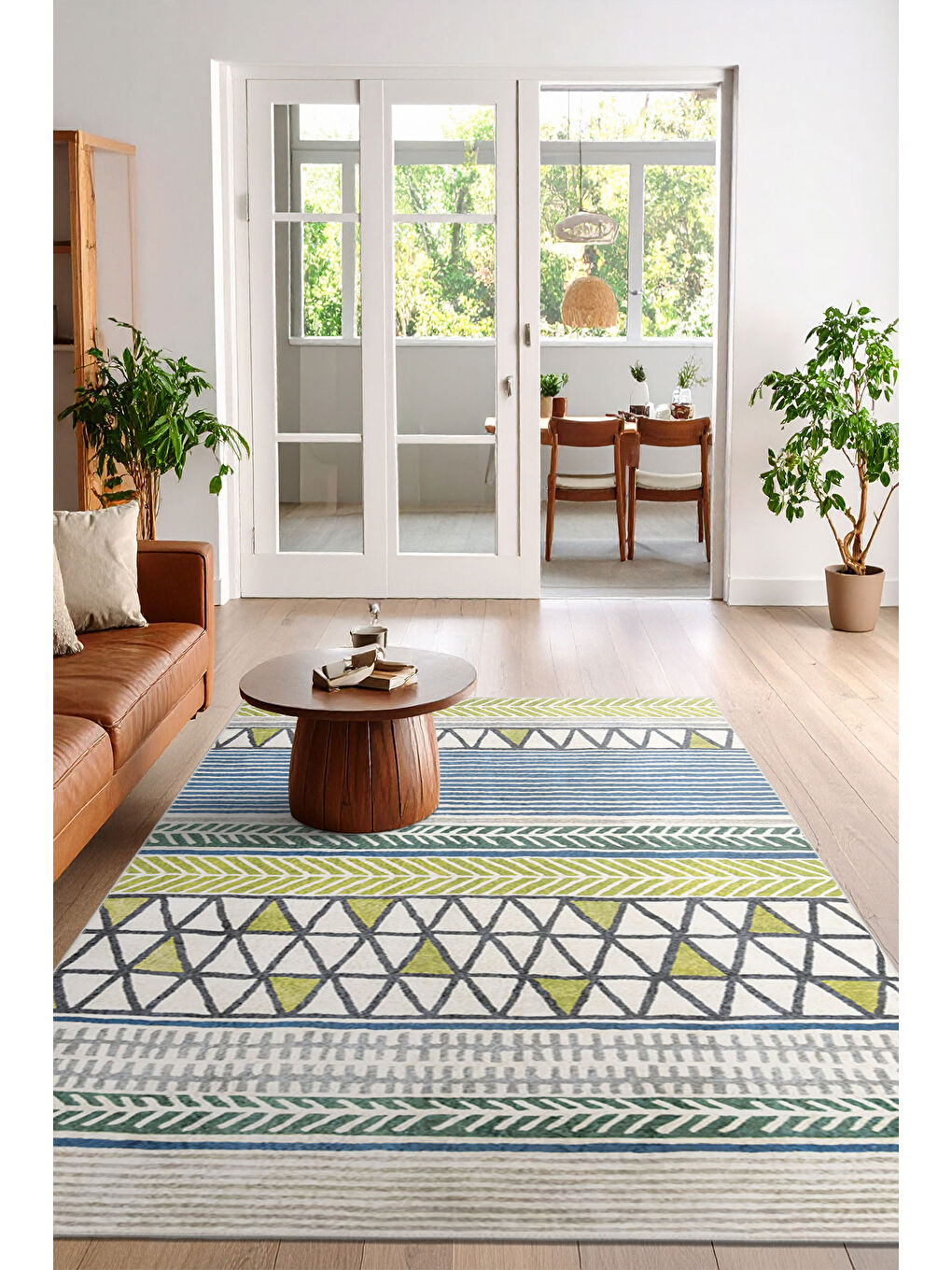 Sarı Dekoratif Özel Tasarım Yıkanabilir İnce Kaymaz Tabanlı Modern Halı KECE FR36-1