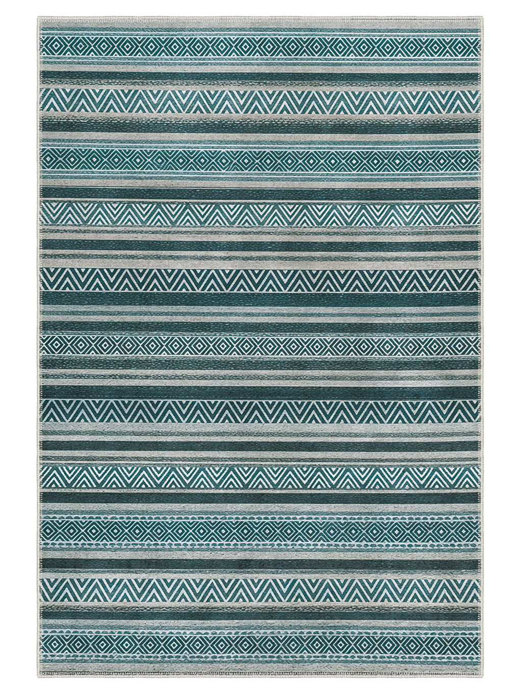 Mavi Dekoratif Özel Tasarım Yıkanabilir İnce Kaymaz Tabanlı Modern Halı KECE FR35